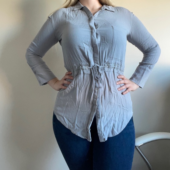 Grey great shape shirt with tie - Picture 2 of 9